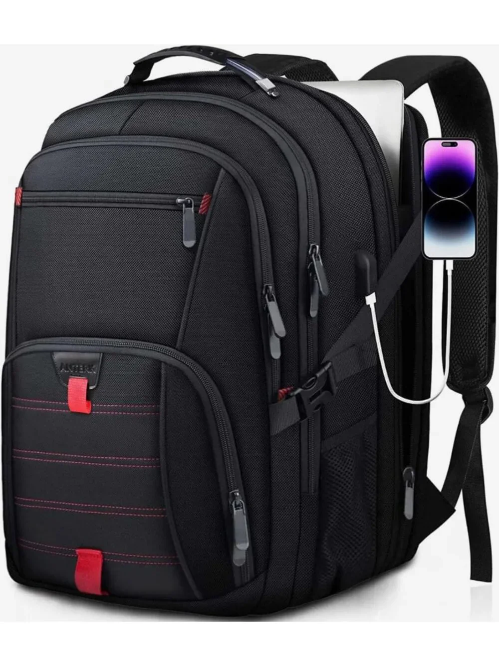 Extra Large Water-Resistant Travel Laptop Backpack, 17.3